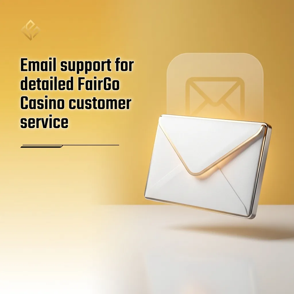 Illustration of a user emailing FairGo Casino support with attachments for detailed help on account and payment issues