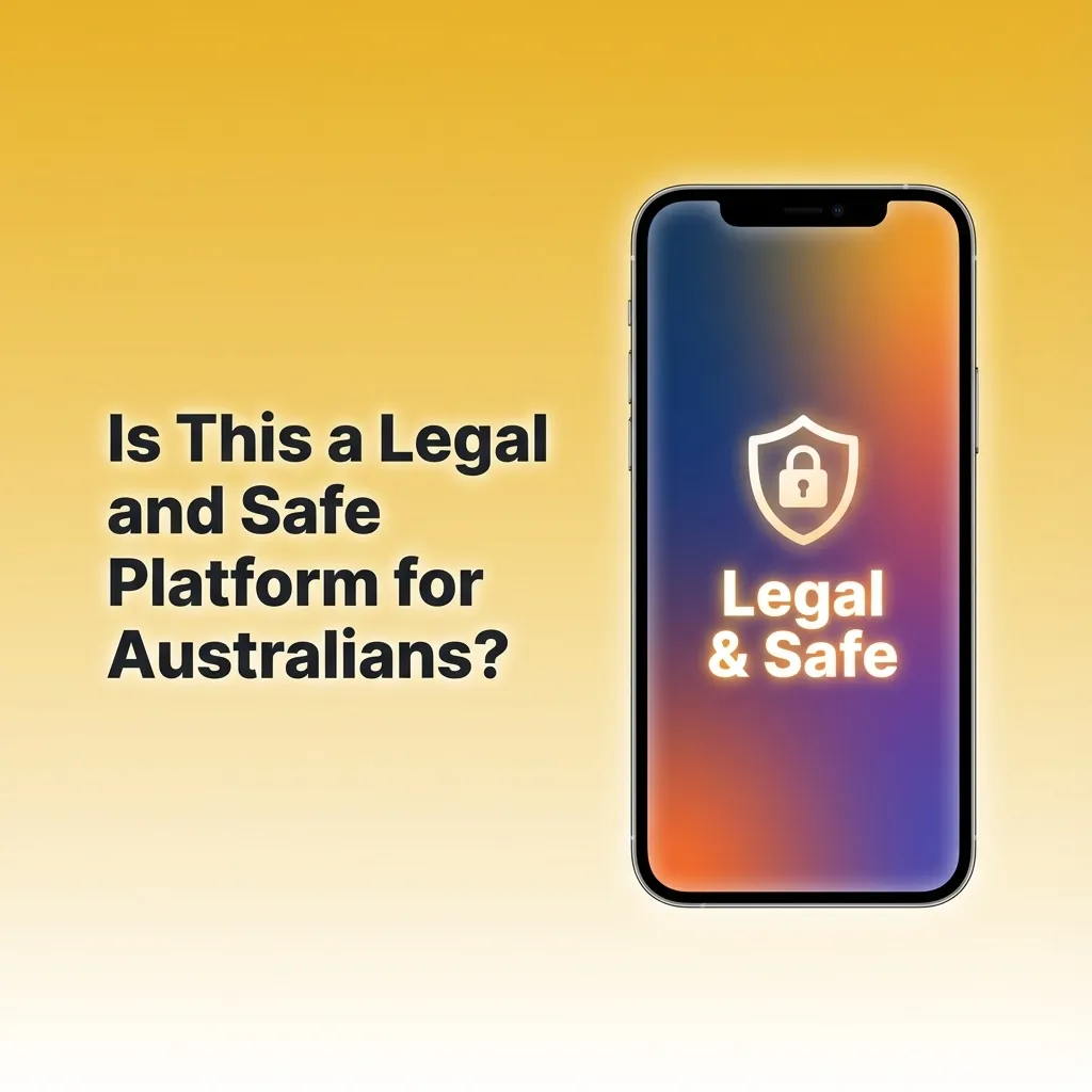 Australian using licensed online gambling site on laptop, with security icons and responsible gaming messages on screen