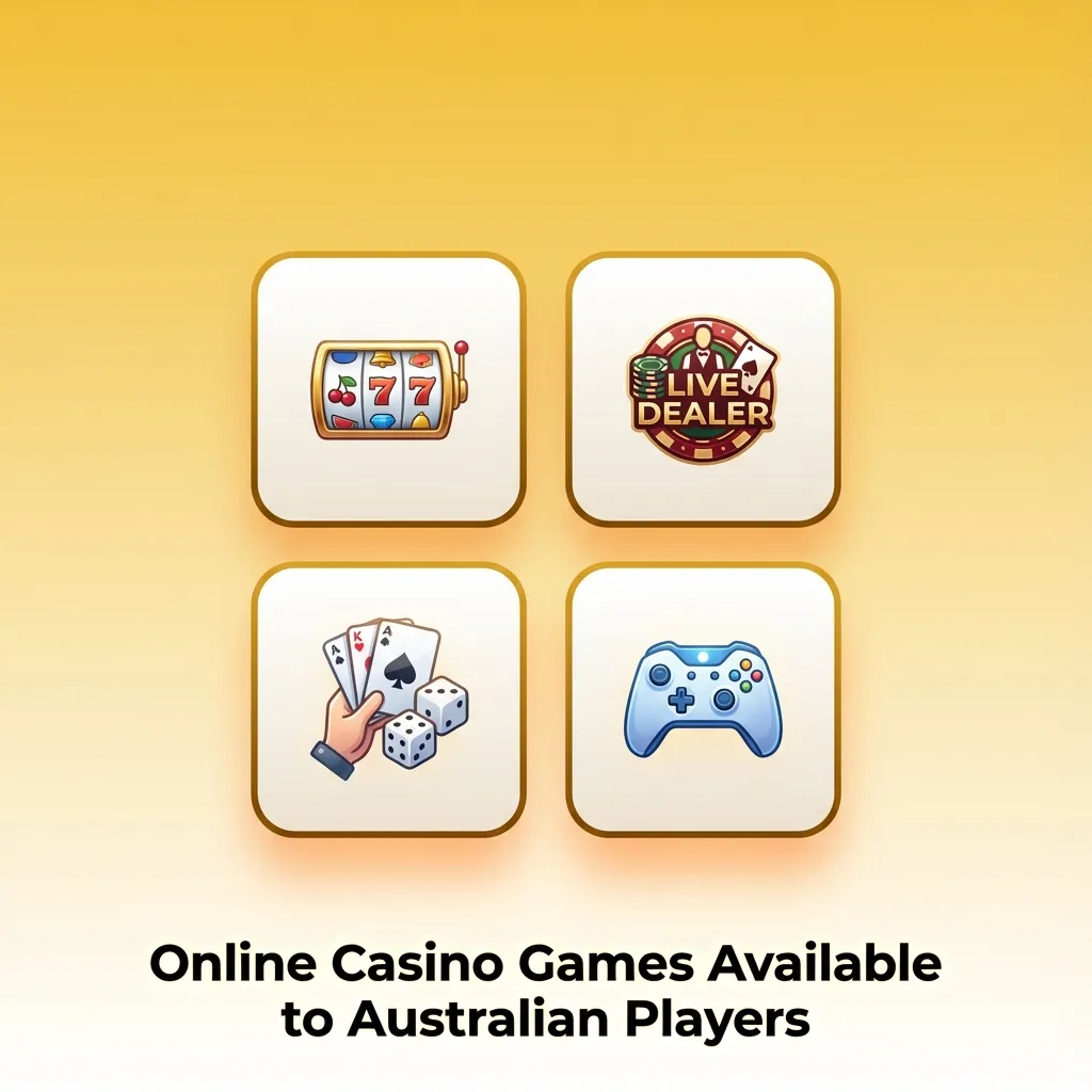 Online casino lobby screenshot with pokies, table games, live dealer titles and filters for Australian real money players