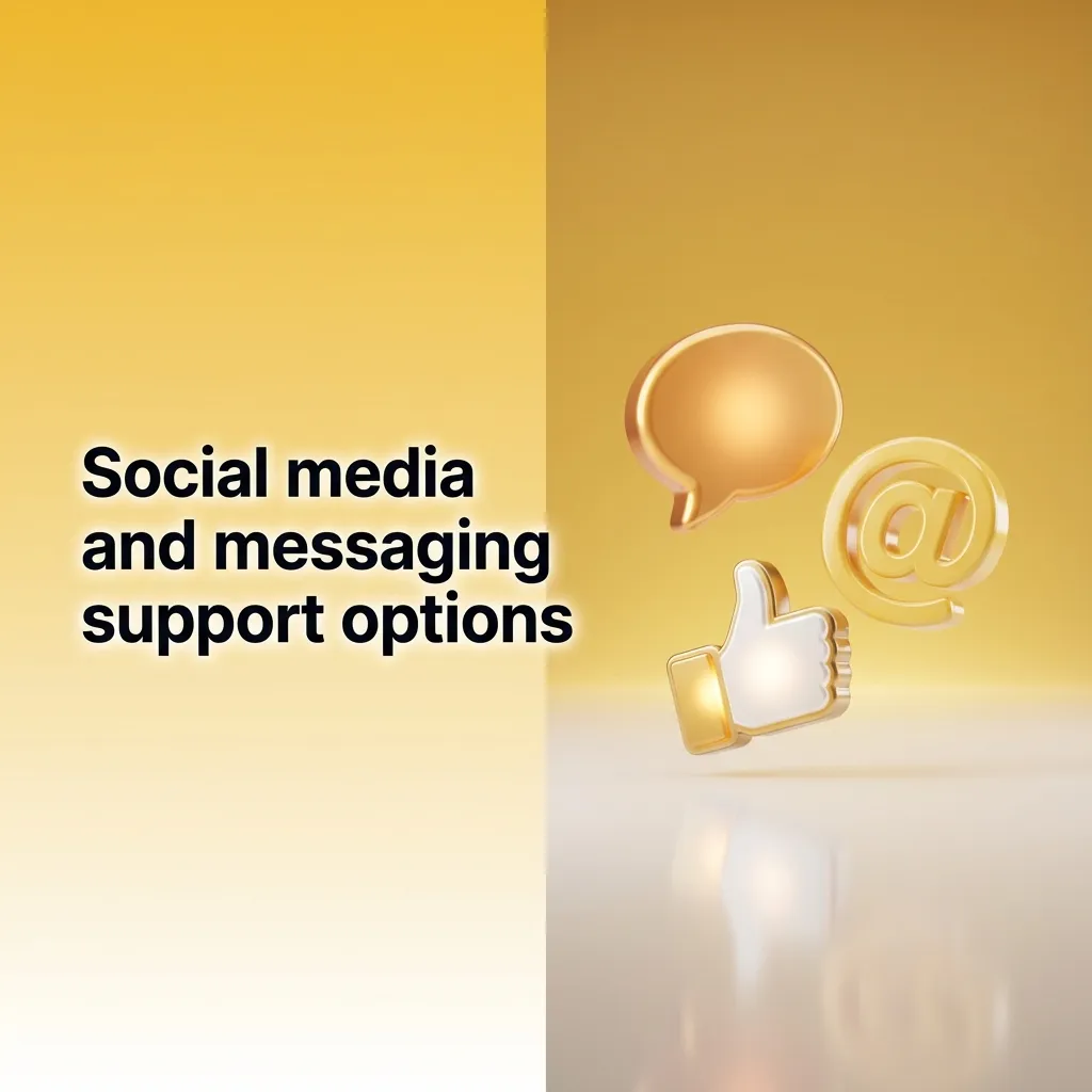 Illustration of social and messaging icons with tips for safe, quick support questions and avoiding sharing private payment details