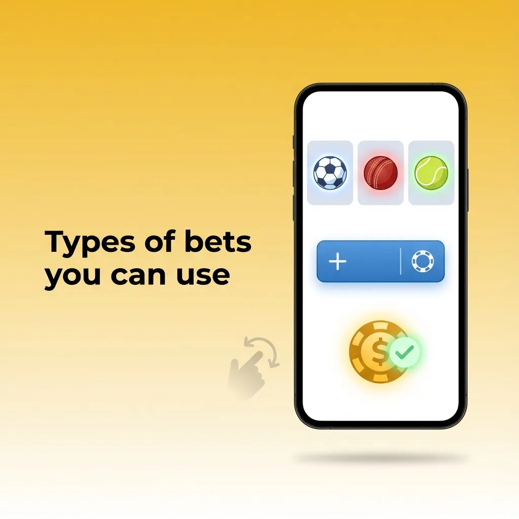 Infographic explaining single, express (multi), and system sports bets with icons and brief descriptions of risk and returns