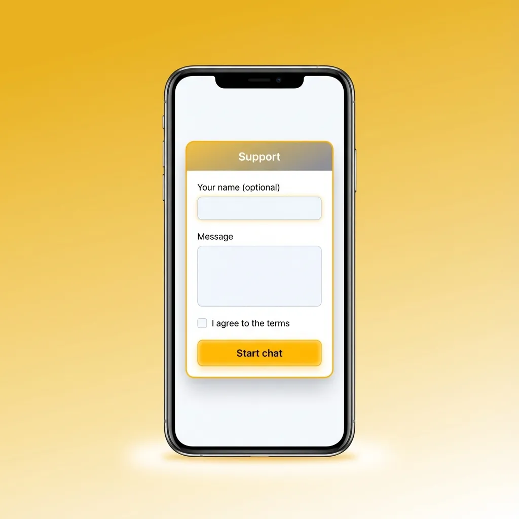 Illustration of FairGo Casino support options: live chat, email, and help centre on a mobile screen