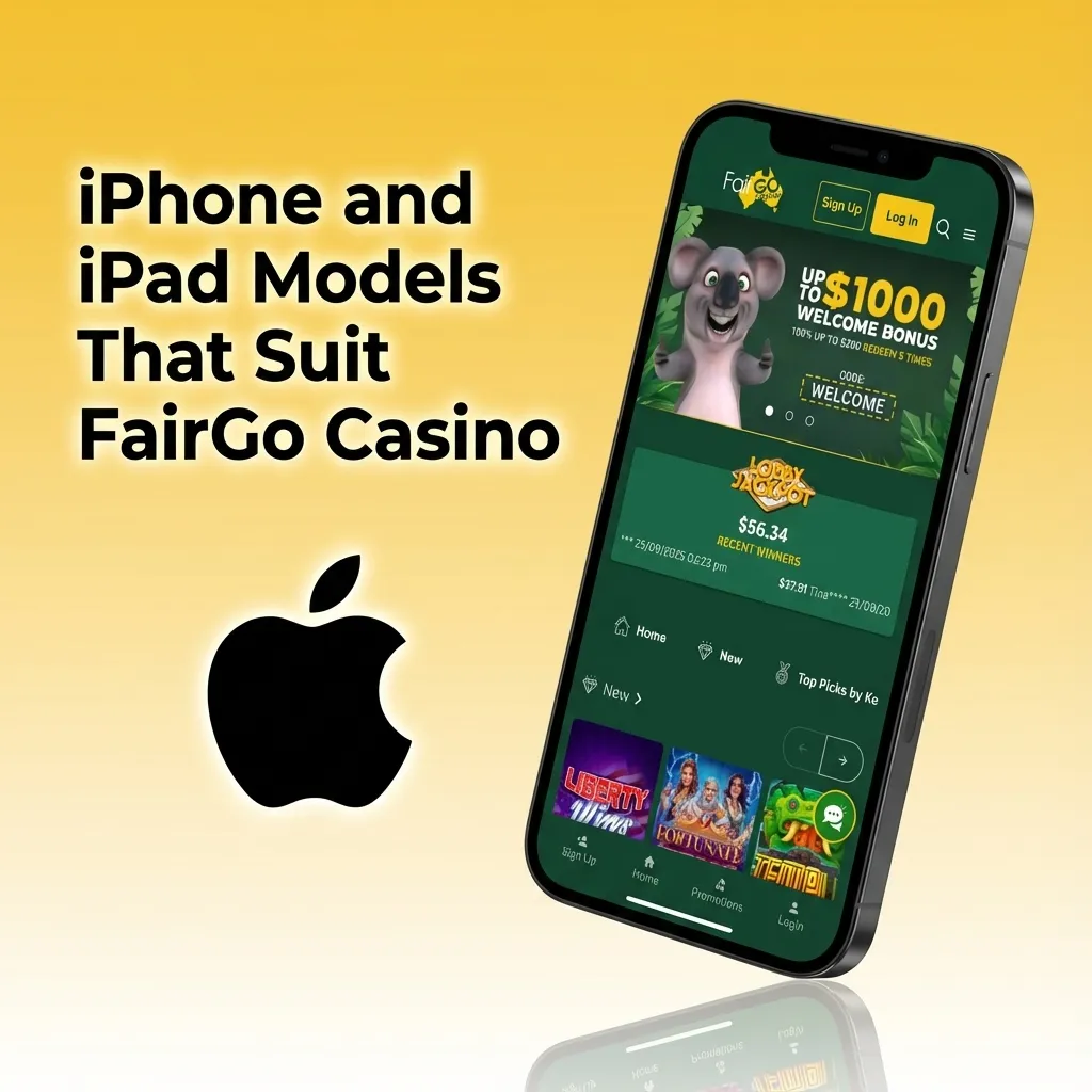 Modern iPhones and iPads displaying the FairGo Casino interface on their screens