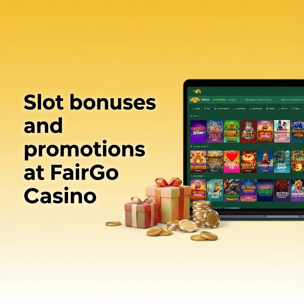 Promo banner for FairGo Casino showing slot machines and AU$ welcome and reload bonus offers for Australian players